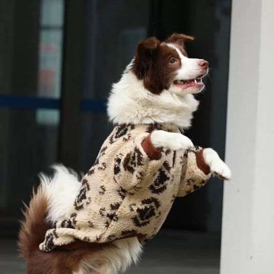 Native Pattern Sherpa Fleece Large Dog Jacket