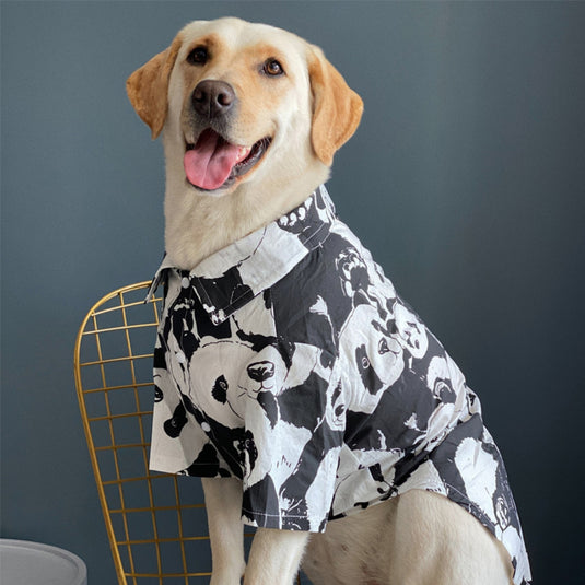 Panda Hawaiian Shirt For Large Dog