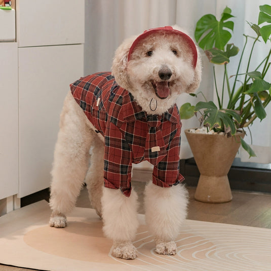 Retro Plaid Shirt For Large Dog