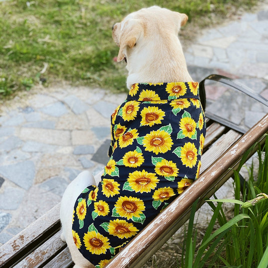 Sunflower Hawaiian Shirt For Large Dog