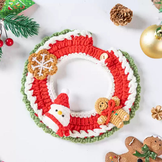 Crocheted Christmas Pet Collar