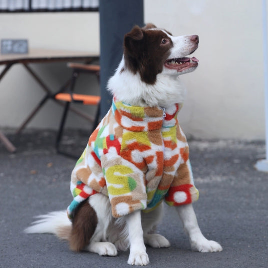 Fluffy Colorful Jacket for Large Dog