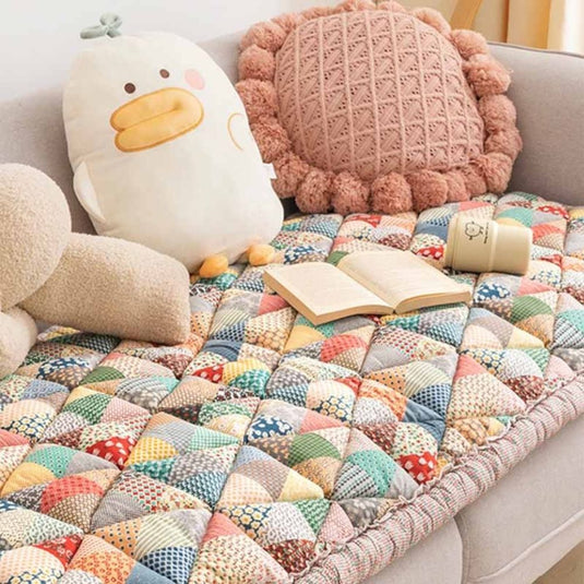 Patchwork Floral Puff Protective Couch Cover