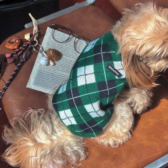 Christmas Plaid Dog Sweater