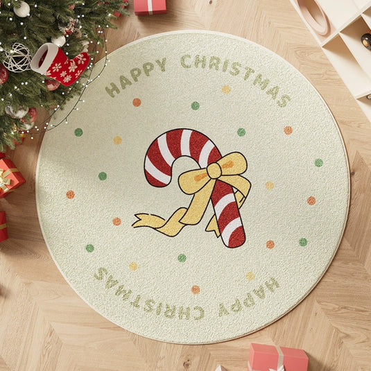 Christmas Thick Soft Multi-Purpose Non-Slip Decorative Home Round Rug