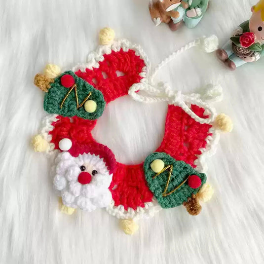 Crocheted Christmas Pet Collar