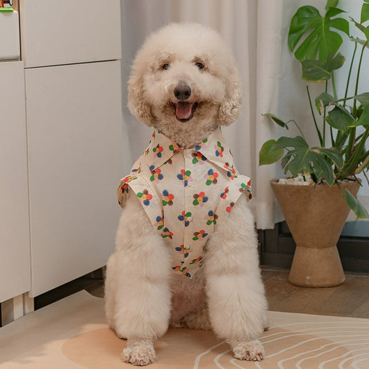 Summer Colorful Flower Shirt For Large Dog