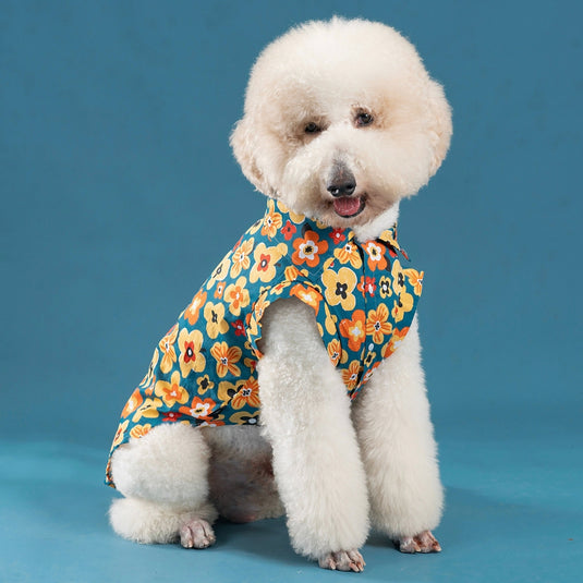 Summer Yellow Flower Shirt For Large Dog