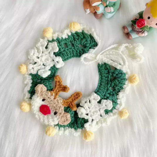 Crocheted Christmas Pet Collar