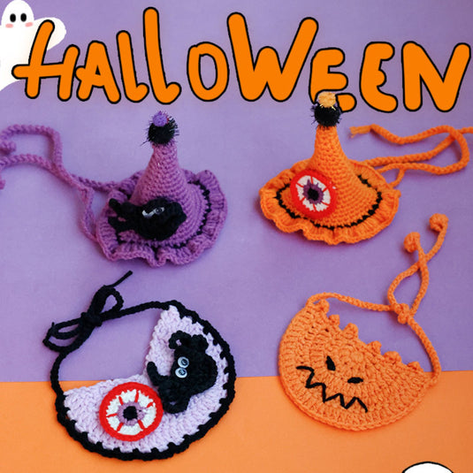 Pumpkin and Spider Halloween Pet Hat Collar