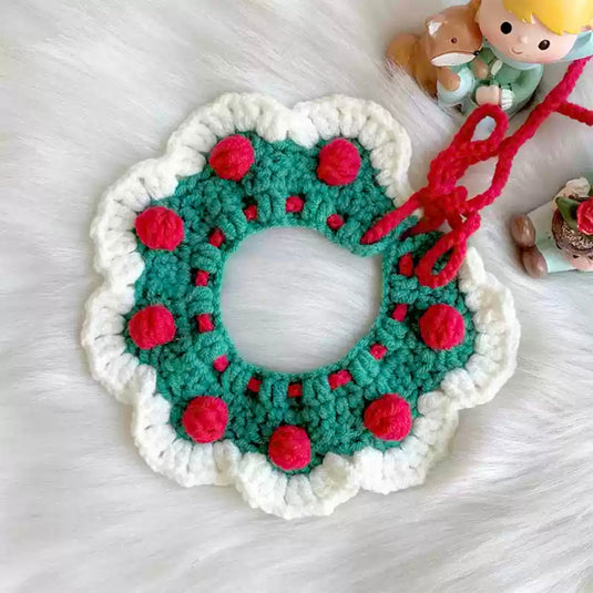 Crocheted Christmas Pet Collar