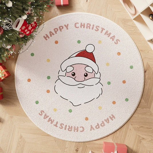 Christmas Thick Soft Multi-Purpose Non-Slip Decorative Home Round Rug